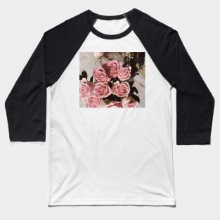 Pink Roses Baseball T-Shirt